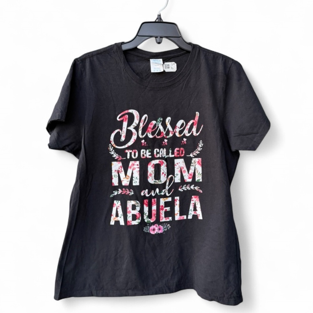 Blessed to Be Called Mom and Abuela Black Graphic Tee
